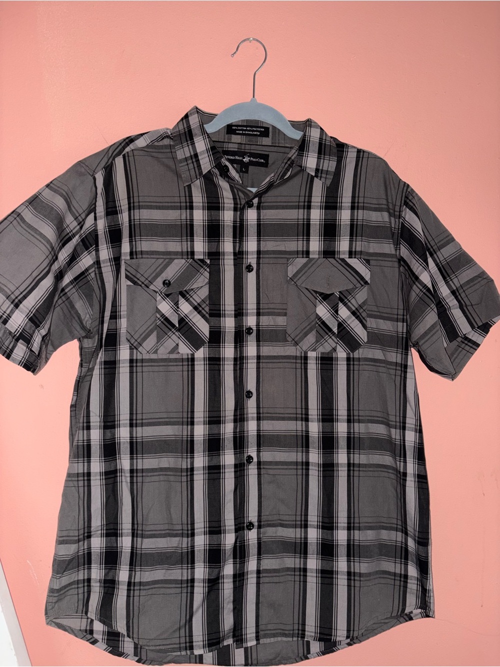 Beverly Hills Polo Club Plaid Short-Sleeve Button-Up Shirt